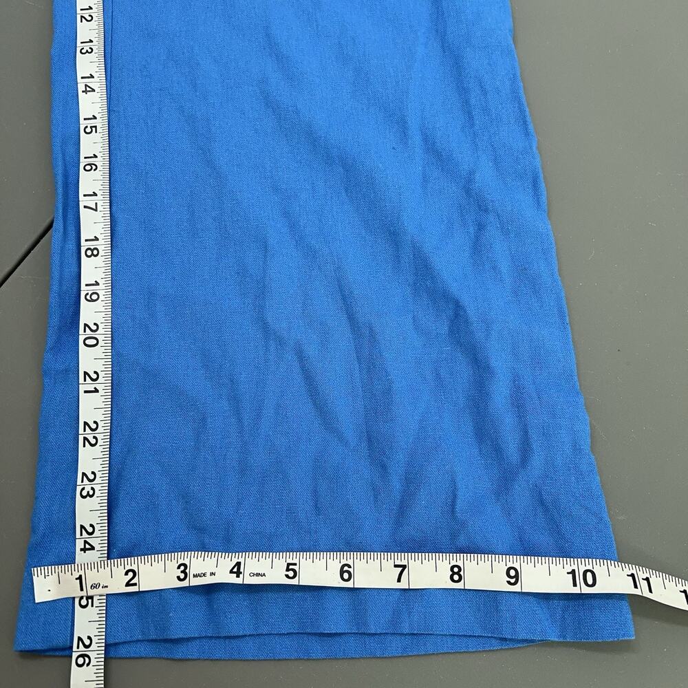 Jason Wu Wide Leg Cropped Pants Womens 6 Blue Linen Blend Braided High Waist - Picture 14 of 14